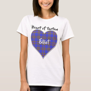 Camiseta Coração da Xadrez de Tartan Clan Elliot Elliott