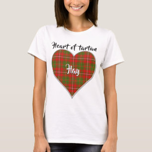 Camiseta Coração da Xadrez de Tartan Clan Hay