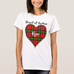 Camiseta Coração da Xadrez de Tartan Clan Kerr