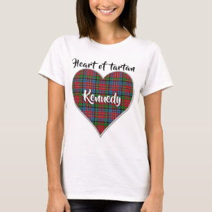 Camiseta Coração da Xadrez de Tartan Clan Kidd