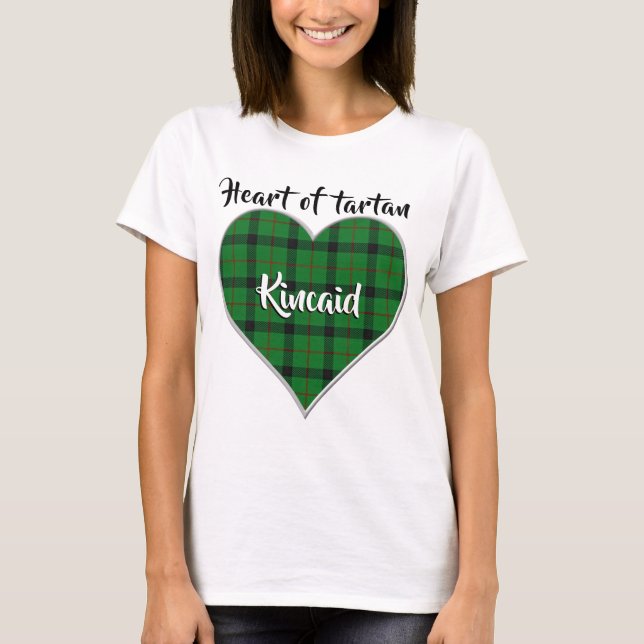 Camiseta Coração da Xadrez de Tartan Clan Kincaid (Frente)