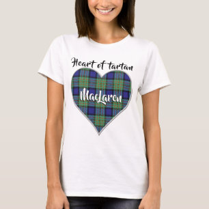 Camiseta Coração da Xadrez de Tartan Clan MacLaren