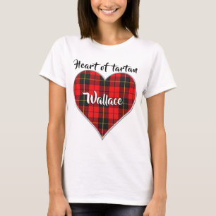 Camiseta Coração da Xadrez de Tartan Clan Wallace