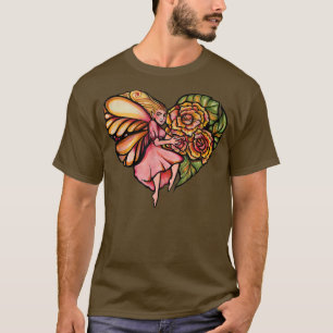 Camiseta Coração das Fadas de Jardim de Leite Coração Flore
