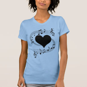 Camiseta Coração das notas musicais