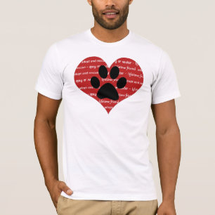 Camiseta Coração de adoção e resgate de animais com pata