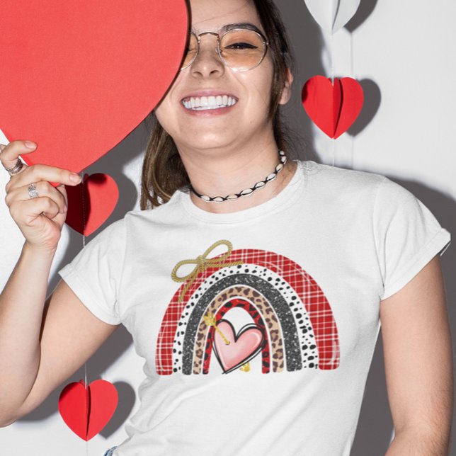 Camiseta Coração de amor arco-íris dia dos namorados (Criador carregado)