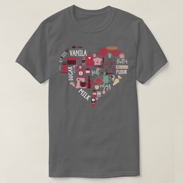 Camiseta Coração de Amor Baking (Frente do Design)