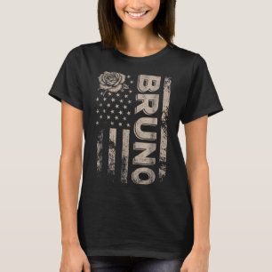 Camiseta Coração de Amor Bruno Primeiro Nome Personalizado