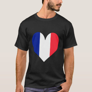 Camiseta Coração de Amor da Bandeira Francesa