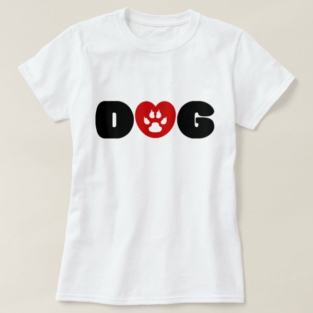 Camiseta Coração de Amor de Cão (Frente do Design)
