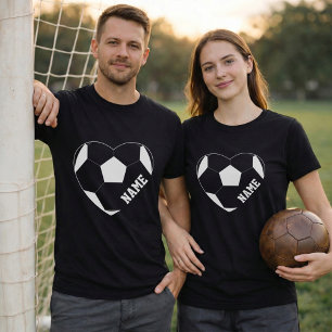 Camiseta Coração de Amor de Futebol Nome do Jogador Persona