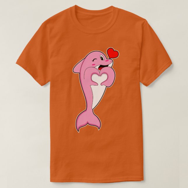 Camiseta Coração de Amor de Golfinho (Frente do Design)