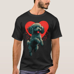 Camiseta Coração de Amor de Poodle Toy para o Dia dos Namor