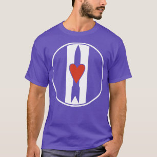 Camiseta coração de amor e foguetes