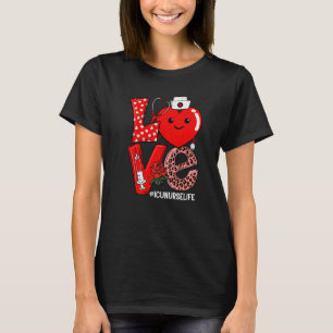 Camiseta Coração de Amor Fofo Estetoscópio Enfermeira de UT