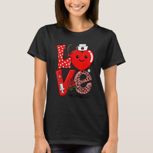Camiseta Coração de Amor Fofo Estetoscópio PICU Enfermeira
