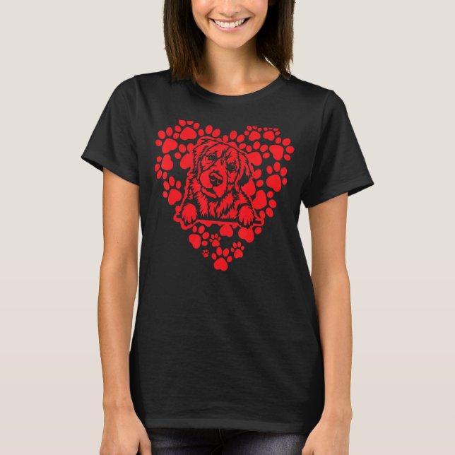 Camiseta Coração de Amor para ouro Retriever (Frente)