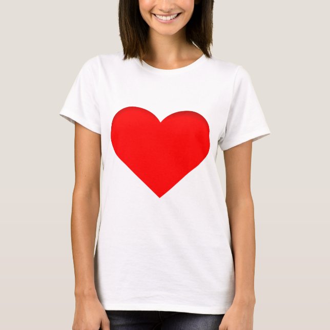 Camiseta Coração de Amor Vermelho namorados (Frente)