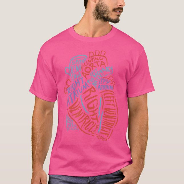 Camiseta Coração De Anatomia Para Enfermeiros Médicos E Pró (Frente)