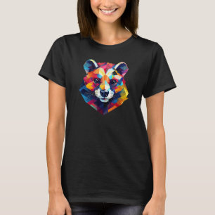 Camiseta Coração de Animais Coloridos Geométricos Face De F