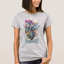 Camiseta Coração de Aquarela