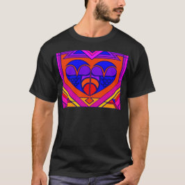 Camiseta Coração de Art Deco do Dia dos Namorados