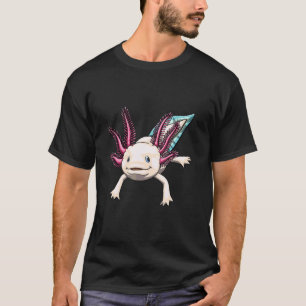 Camiseta Coração de Axolote Arco-íris Mulheres Peixe Mexica