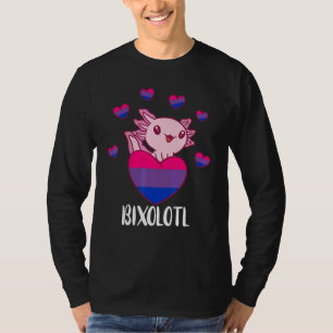 Camiseta Coração de Axolote Bissexual Bissexualidade Bi Ban