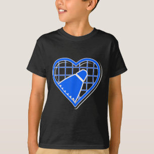 Camiseta Coração De Badminton Azul Para Amantes De Badminto