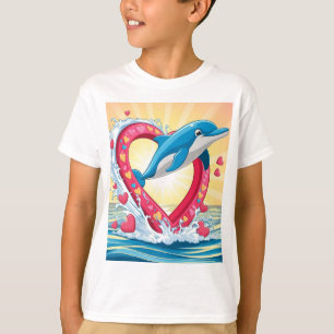 Camiseta Coração de Baleia Colorida: Amo-Te Mãe