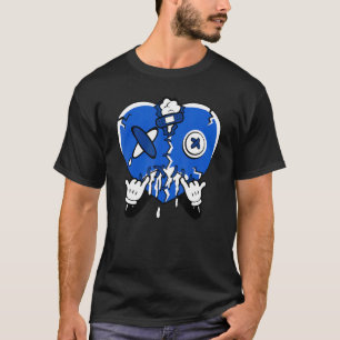 Camiseta Coração de Banda Lixeira Corrida Azul 5s Correspon