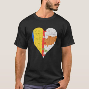Camiseta Coração de Bandeira Cipriota Romeno