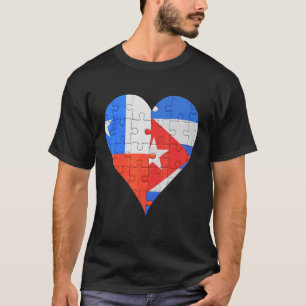 Camiseta Coração de Bandeira Cubana chilena