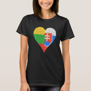 Camiseta Coração de Bandeira da Eslováquia lituana