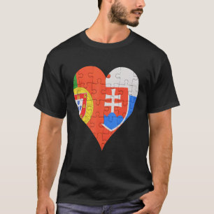 Camiseta Coração de Bandeira da Eslováquia Portuguesa