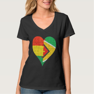 Camiseta Coração de Bandeira da Guiana Boliviana