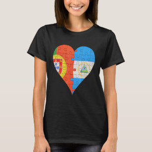 Camiseta Coração de Bandeira da Nicarágua portuguesa