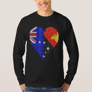 Camiseta Coração de Bandeira da Nova Guiné na Papua Austral
