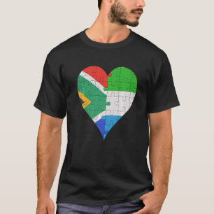 Camiseta Coração de Bandeira da Serra Leoa Sul-Africana