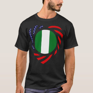 Camiseta Coração de Bandeira do Patriota Multinacional Nige