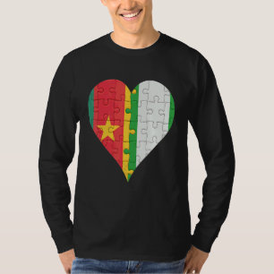 Camiseta Coração de Bandeira nigeriana camaronês