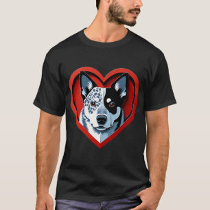 Camiseta Coração de Blue Heeler Amante do Cão de Gado Austr