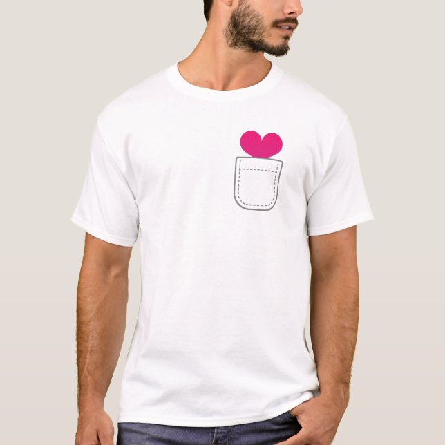 Camiseta Coração De Bolso Para Casais (Frente)