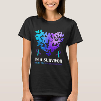 Camiseta Coração de Borboleta de Conscientização sobre Prev