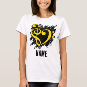 Camiseta Coração de borra e borrão amarelo-coração personal