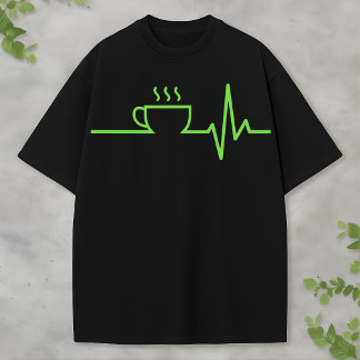 Camiseta Coração de Café Arte Minimalista de Design de espr