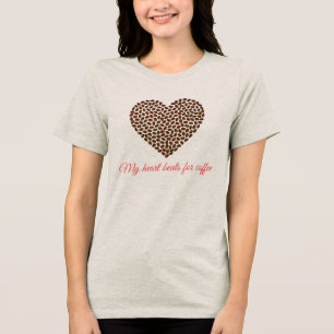 Camiseta Coração de Café Fofo Presente para Aman