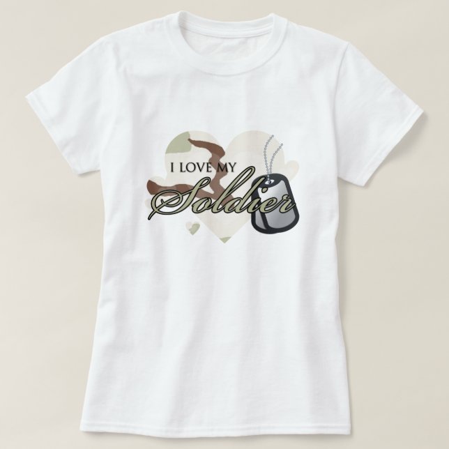 Camiseta Coração de Camouflage (Frente do Design)