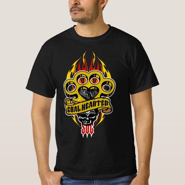 Camiseta CORAÇÃO DE CARVÃO com punhos de bronze (Frente)